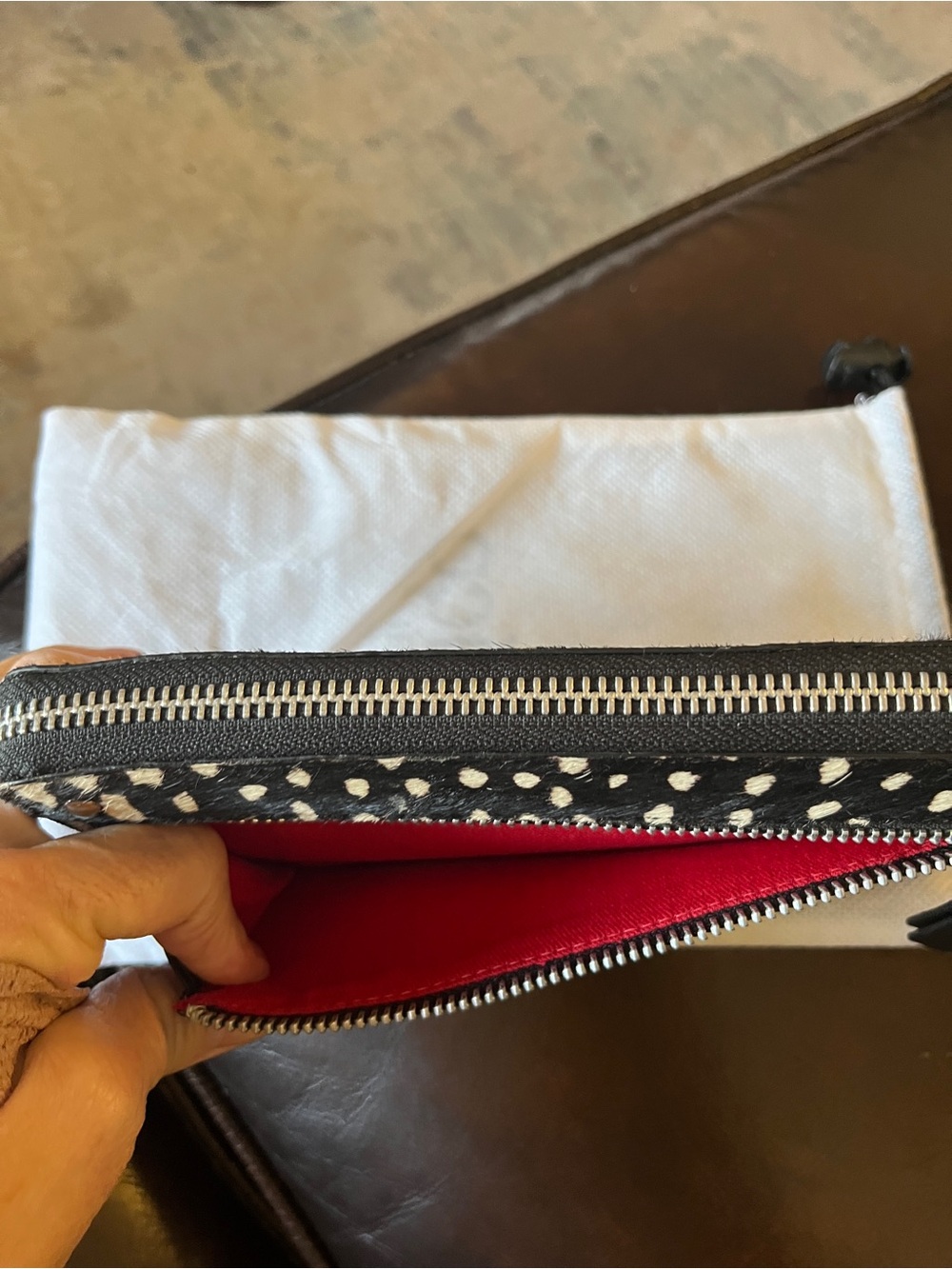 Latico Tulum Wallet. Brand New. Black & Ivory Spot Wristlet Clutch Sleek Leather - Picture 6 of 10